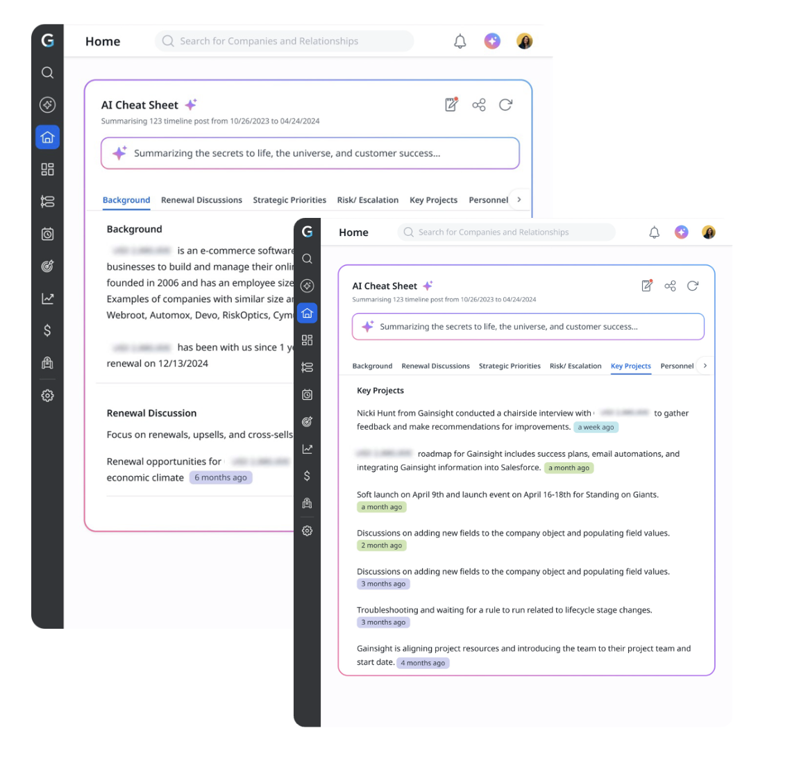 screenshot of Gainsight CS